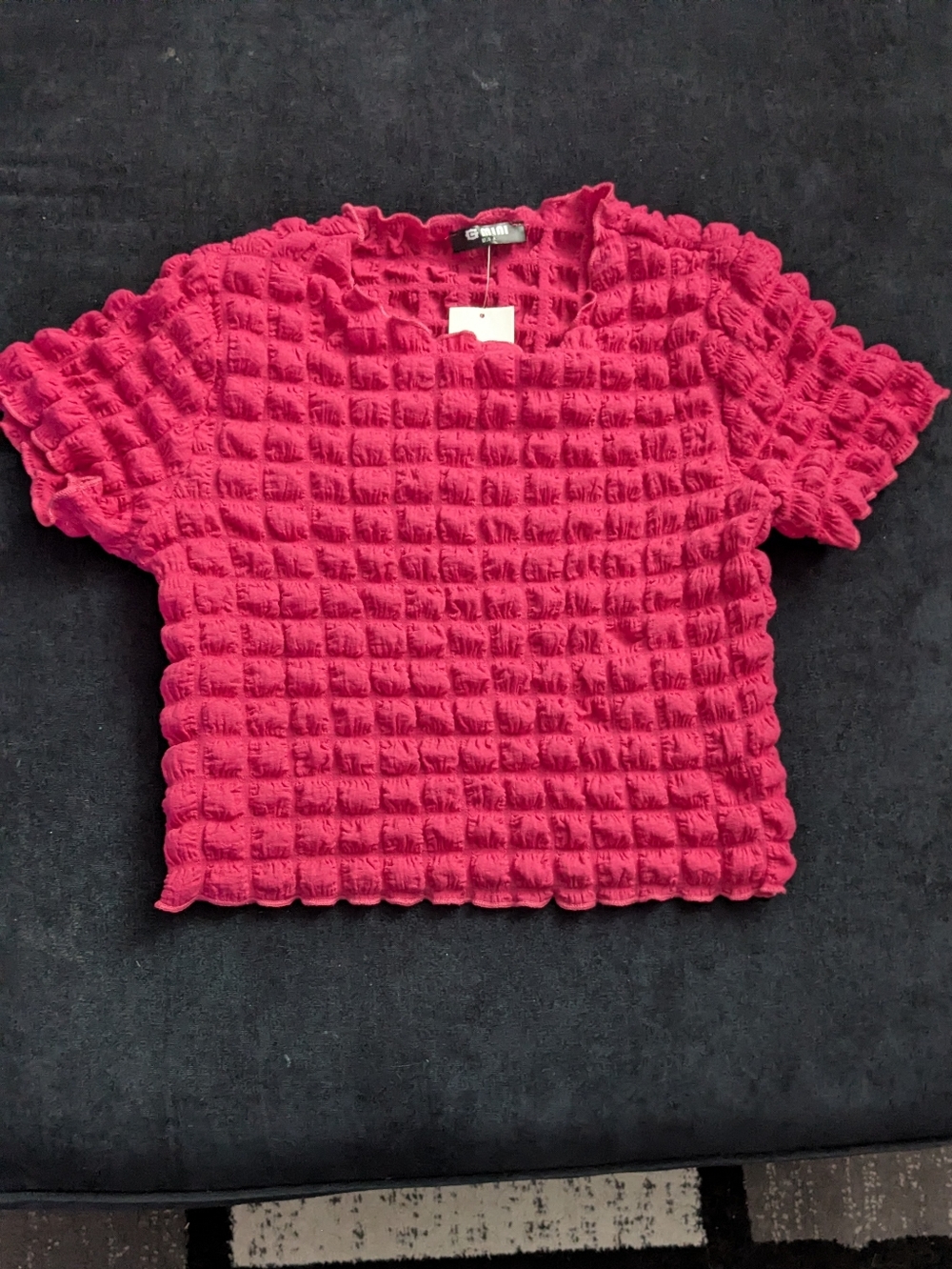 NWOT! G Mini Hot Pink Bubble Gauze Crop Top